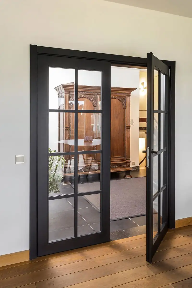 Dubbele Style deur S18G Vol MDF in Tollembeek, gemaakt en geplaatst door Jacobs Binnendeuren