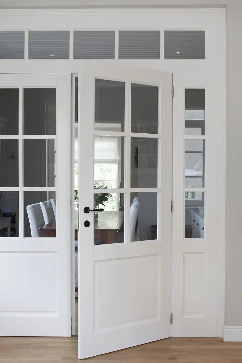 Dubbele Style deur S3G met vaste zijlichten en vast bovenlicht in Denderhoutem, gemaakt en geplaatst door Jacobs Binnendeuren (foto 4 van 5)