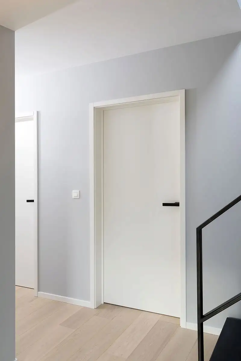 Glasdeur steellook + gelakte spaandeur in Ninove, gemaakt en geplaatst door Jacobs Binnendeuren (foto 6 van 6)